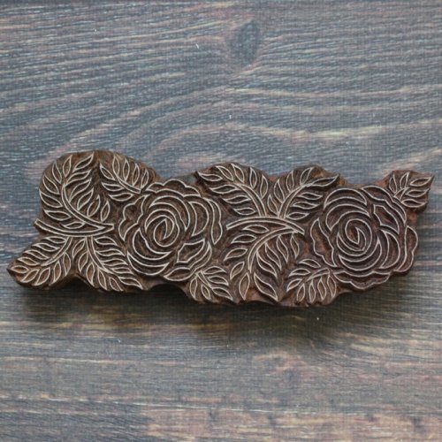 ボタニカル模様のインド木版アップしました　India