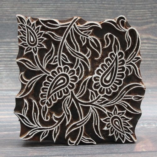 ボタニカル模様のインド木版アップしました　India