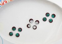 ビンディ：丸 クリア ラメグリーン　 