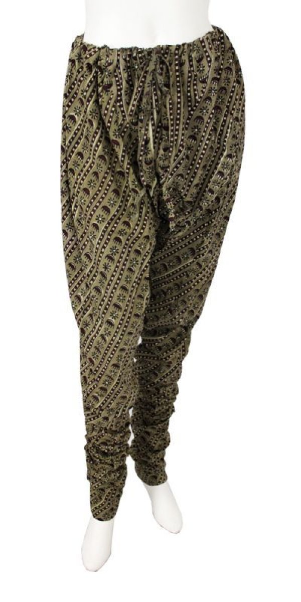 画像3: ＜ファブインディア＞コットンチュリダールM（日本のM~Lサイズ）： 縞 カーキ