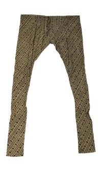 ＜ファブインディア＞コットンチュリダールM（日本のM~Lサイズ）： 縞 カーキ