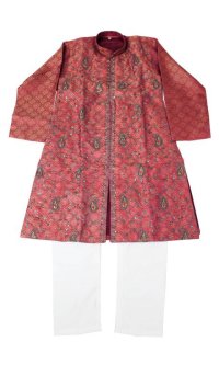 SALE!! 子供用　クルタパジャマ　サイズ１６０（インド表記１２）：ワインレッド