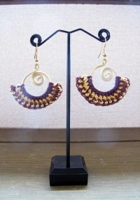 ピアス：ブラウン&ゴールド 