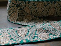 インディアンリボンレース：グリーン＆ホワイト　＜クリックポストOK＞
