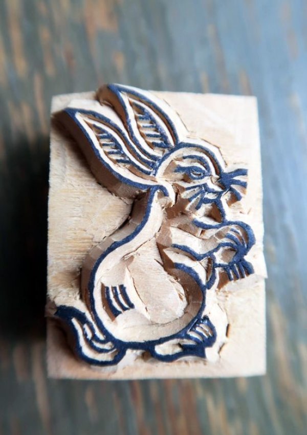 画像2: ネパール木版：ウサギ