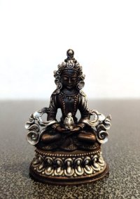 ネパール　ブロンズ・シルバー　アミターバ（無量光如来）３インチ