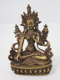 ネパール　真鍮　ホワイトターラー（シタターラー）６インチ
