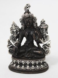 ネパール　ブロンズ・シルバー　ホワイトターラー（シタターラー）３インチ