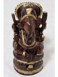 インド　木彫り　ガネーシャ