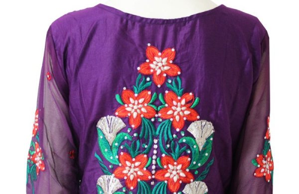 画像6: SALE! ! ＜S~M＞ パンジャビドレス：クルタ・チュリダール　パープル＆レッド