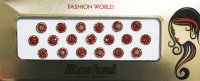 キラキラ ビンディ ワイド：ラウンド レッド＆ゴールド 大 b ＜クリックポストOK＞