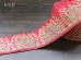 画像2: 【５０cm単位】 インド 刺繍 リボン レース：各レッド、ベージュ、ムラサキ　＜クリックポストOK＞ (2)