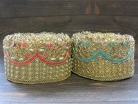【５０cm単位】 インド 刺繍 リボン レース：各ピンク、みずいろ　＜クリックポストOK＞