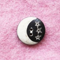 ネパール 水牛の骨 手作りボタン：月星　＜郵送OK＞