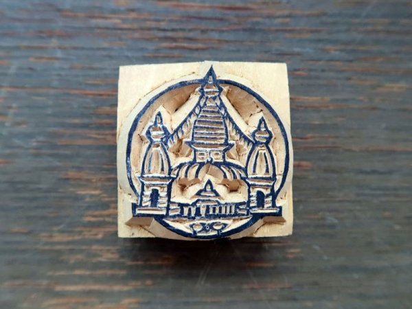 画像2: ネパール木版：スワヤンブナート寺院