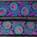 画像2: 【１０cm単位】 インド 刺繍 リボン レース：グリーン＆パープル 花　＜クリックポストOK＞ (2)