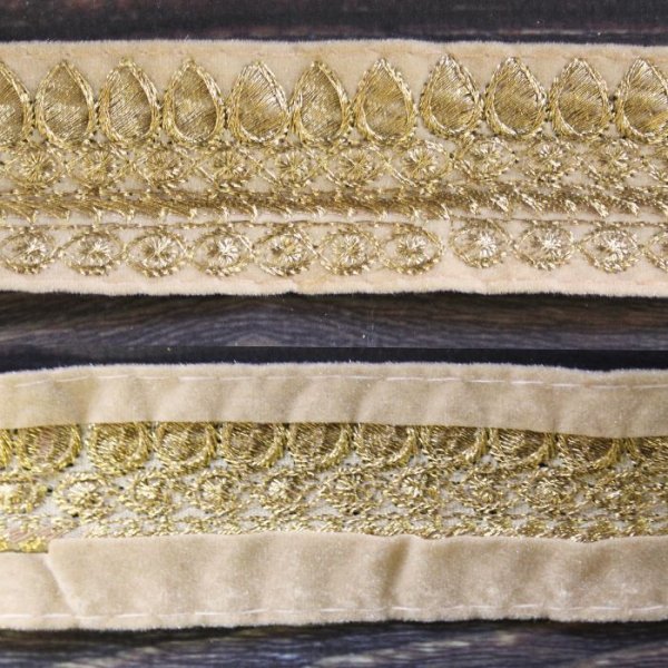 画像3: 【１０cm単位】 インド 刺繍 リボン レース：各ベージュ、エンジ　＜クリックポストOK＞