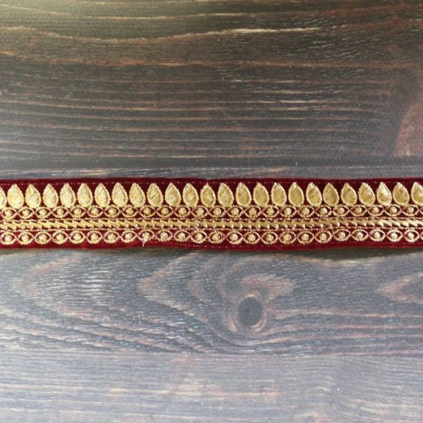 画像8: 【１０cm単位】 インド 刺繍 リボン レース：各ベージュ、エンジ　＜クリックポストOK＞