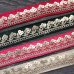 画像1: 【２０cm単位】 インド 刺繍 リボン レース：各ローズ、ダークグリーン、ピンク、ベージュ　＜クリックポストOK＞ (1)
