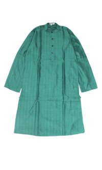 ＜ファブインディア＞《インド表記S》メンズ クルタ：ブルーグリーン