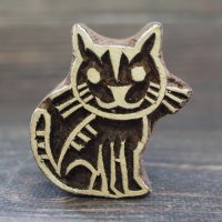 インド木版: ねこ ＜クリックポストOK＞