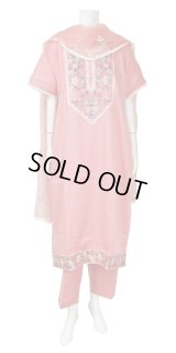 SALE!! ＜３L＞パンジャビドレス：クルタ・ズボン　ピンク