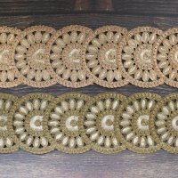 【２モチーフ単位】 インド 刺繍 リボン レース：各ゴールド　＜クリックポストOK＞