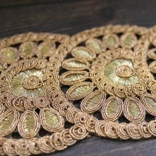 他の写真1: 【２モチーフ単位】 インド 刺繍 リボン レース：各ゴールド　＜クリックポストOK＞