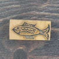 ネパール木版：魚 ＜クリックポストOK＞