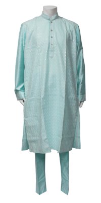 SALE!! クルタ・パジャマ：水色 L〜XLサイズ相当（インド表記４４）