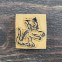 ネパール木版：子猫 １＜クリックポストOK＞