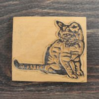 ネパール木版：ネコ ＜クリックポストOK＞