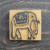 ネパール木版：ゾウ ＜クリックポストOK＞