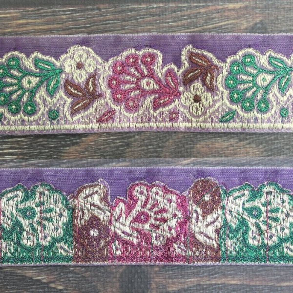 画像7: 【２０cm単位】 インド 刺繍 リボン レース： 各水色、紫　＜クリックポストOK＞