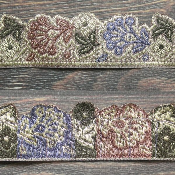 画像2: 【２０cm単位】 インド 刺繍 リボン レース： ピンク＆ブルー　＜クリックポストOK＞