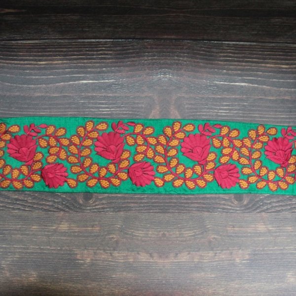 画像3: 【１０cm単位】 インド刺繍 リボン レース：グリーン　＜クリックポストOK＞