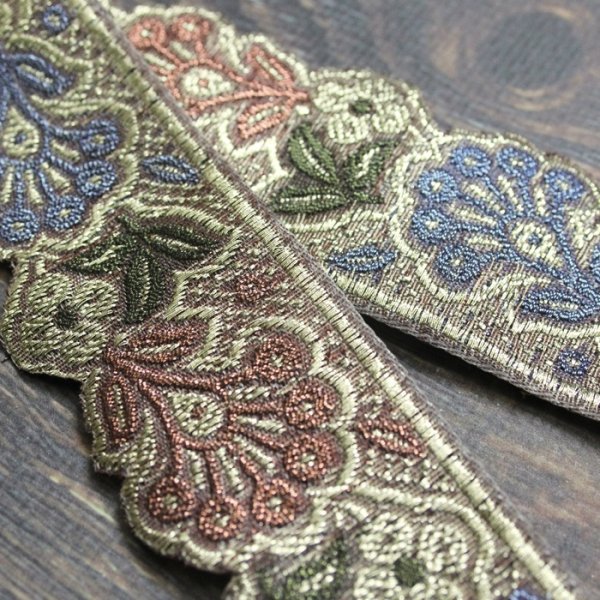 画像4: 【２０cm単位】 インド 刺繍 リボン レース： ピンク＆ブルー　＜クリックポストOK＞