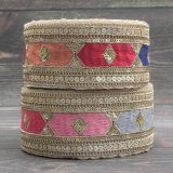 【１０cm単位】インド刺繍リボン： 各カラー　＜クリックポストOK＞