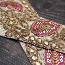 他の写真1: 【１０cm単位】インド刺繍リボン：リーフ 各カラー ＜クリックポストOK＞