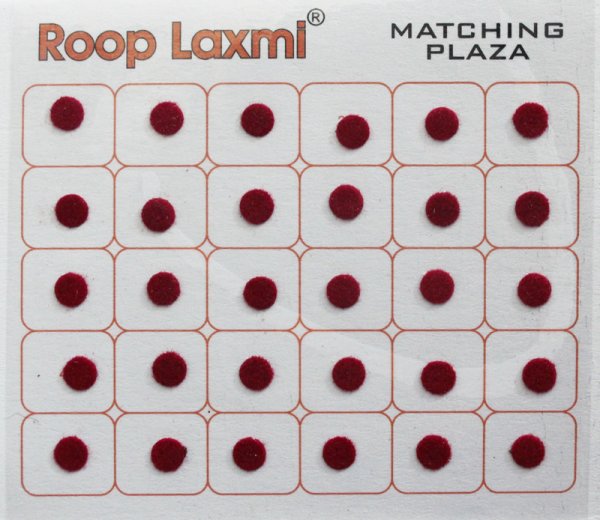 画像1: トラディショナル ビンディ ２面：ダークレッド  まる　約０.５cm   