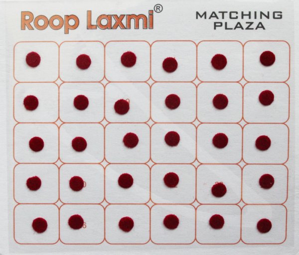 画像1: トラディショナル ビンディ ２面：ダークレッド  まる　約０.４cm   