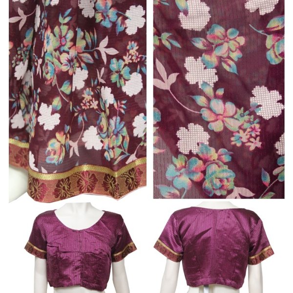 画像4: サリー：レッドパープル フラワー