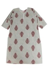 クルタ ： ボタニカル模様 ＜インド表記L＞