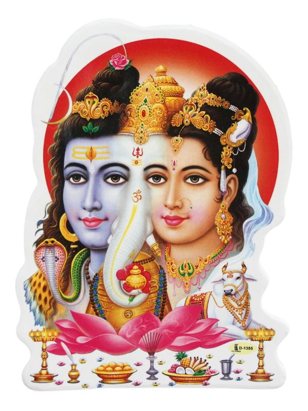 画像1: 神様シール：シヴァ&パールバティ  ＜クリックポストOK＞