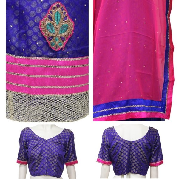 画像3: レヘンガ：ブルー＆ピンク