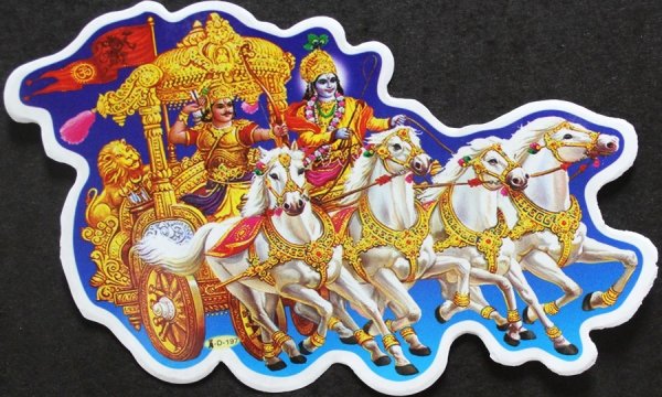 画像2: 神様シール：クリシュナ&アルジュナ  ＜クリックポストOK＞