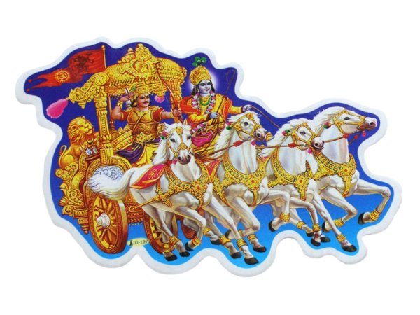 画像1: 神様シール：クリシュナ&アルジュナ  ＜クリックポストOK＞