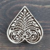 インド木版: ハート ＜クリックポストOK＞