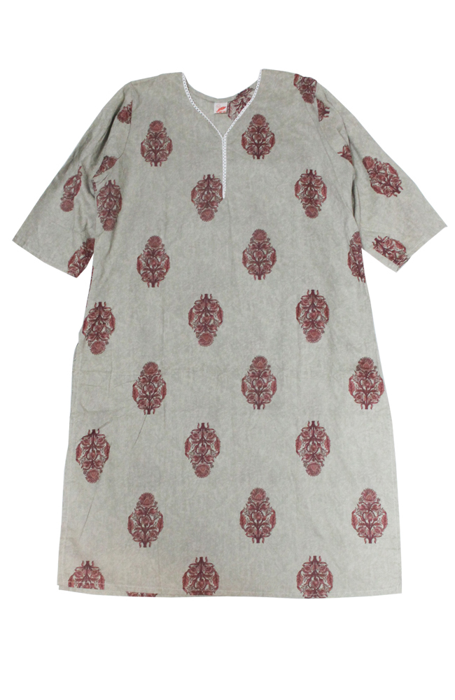 ボタニカル模様のクルタアップしました　India