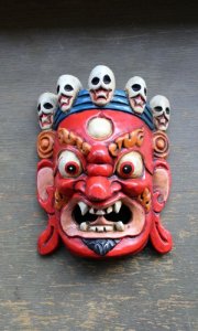 画像1: バイラブマスク壁飾り　レッド (1)